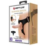 19 cm Belden Bağlamalı İçi Dolu Strapon Penis - Kevin