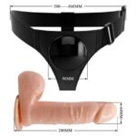 20 cm Belden Bağlamalı İçi Dolu Strapon Penis - Tom