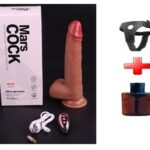 21 cm Belden Bağlamalı Manyetik Şarjlı Çift Katmanlı Uzaktan Kumandalı Titreşimli Silikon Penis