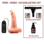 17 cm Belden Bağlamalı Gerçekçi Titreşimli Dildo Vibratör Penis