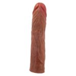 7,6 cm Dolgulu Premium Melez Rengi Silikon Penis Kılıfı - Derek