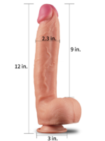 Censan 12 İnç Dual Layered Platinum Silicone Cock