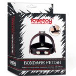 Censan Bondage Fetish T-Style Leather Cockring With Ball Divider
