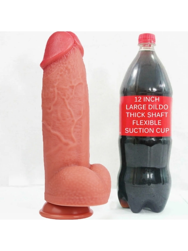 Censan Gerçekçi Tasarımlı Büyük Boy Vakum Tabanlı Silikon Dildo 21 cm