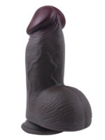 Censan Gerçekçi Tasarımlı Geniş Çaplı Vakum Tabanlı Silikon Dildo 21 cm Siyah