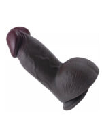 Censan Gerçekçi Tasarımlı Geniş Çaplı Vakum Tabanlı Silikon Dildo 21 cm Siyah