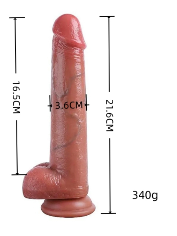Censan Gerçekçi Tasarımlı Vakum Tabanlı Silikon Dildo 21,6 cm
