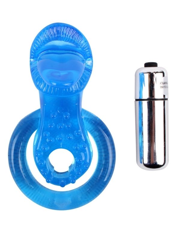 Get Lock The Tongue-Blue Titreşimli Dilli Penis Halkası