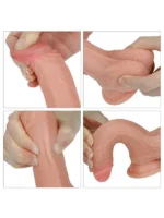 Çift Katmanlı Platinyum Silikon Realistik Dildo 18 cm
