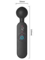 Isıtmalı Şarjlı 12 Titreşim Modlu Wand LCD Ekranlı Vibratör 22 cm