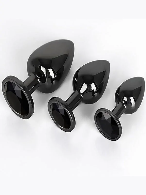 NOXXX Siyah Alüminyum Anal Plug 3'lü Set