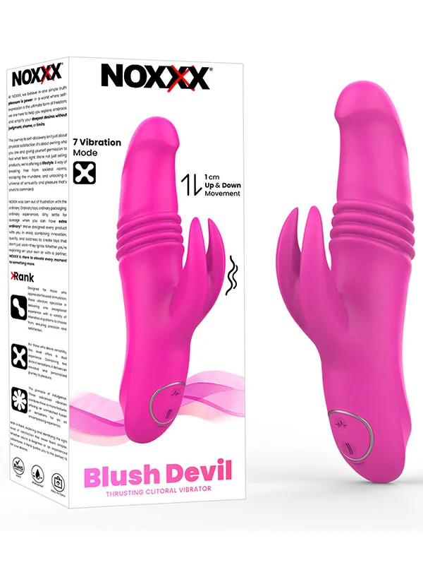 NOXXX Blush Devil İleri Geri Hareketli Titreşimli Rabbit Vibratör NOXXX Blush Devil İleri Geri Hareketli Titreşimli Rabbit Vibratör
