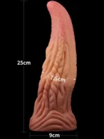 Çift Katmanlı Platinyum Silikon Canavar Dildo 25 cm