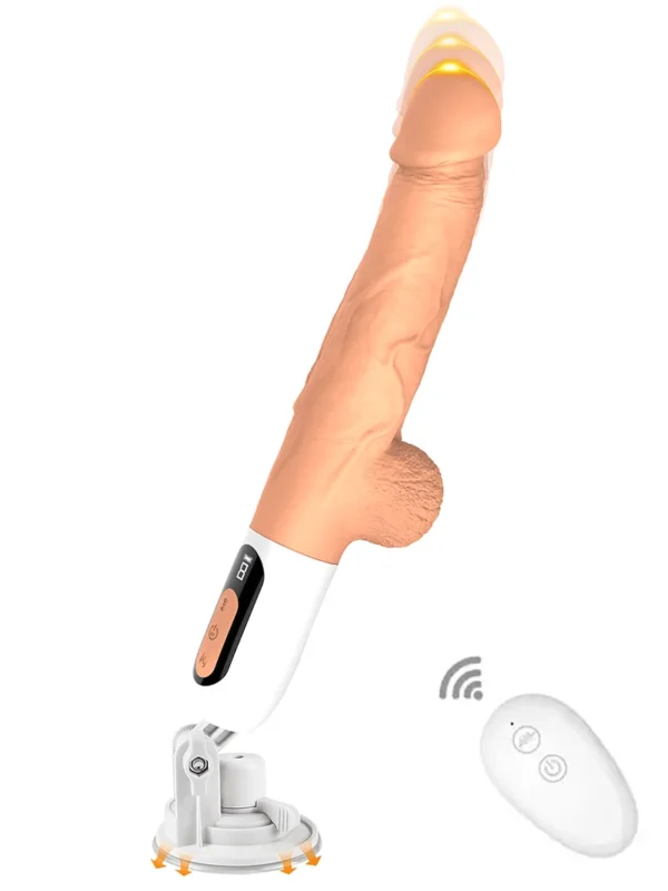 VEXXOR 18 cm Isıtmalı İtmeli Gerçekçi Vibratör – Vantuzlu