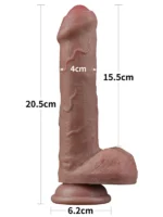8'' Dual Layered Silicone Cock