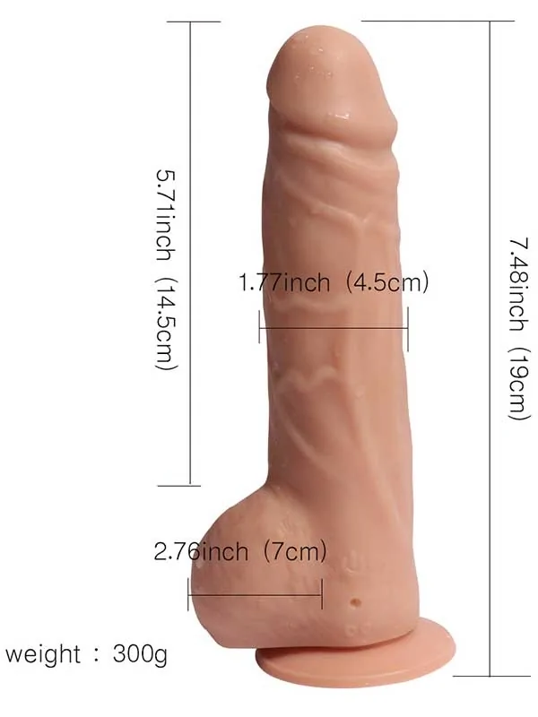 Şarjlı Uzaktan Kumandalı Titreşimli Realistik Dildo 19 cm