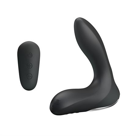 USB Şarjlı Uzaktan Kumandalı 12 Modlu Şişirilebilir Titreşimli Prostat Vibratör ve Anal Plug Siyah